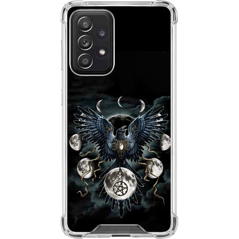 Crow and Moon Phases by Sarah Richter Galaxy A52 5G Clear Case
