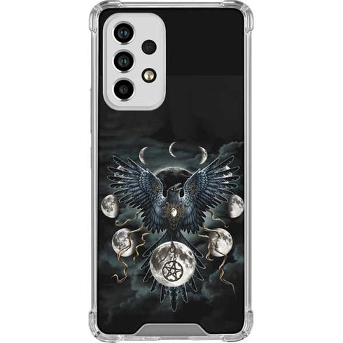 Crow and Moon Phases by Sarah Richter Galaxy A53 5G Clear Case