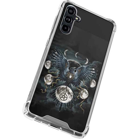 Crow and Moon Phases by Sarah Richter Galaxy A54 5G Clear Case