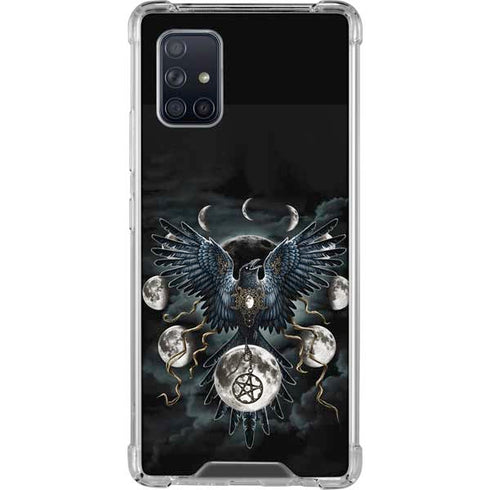 Crow and Moon Phases by Sarah Richter Galaxy A71 5G Clear Case