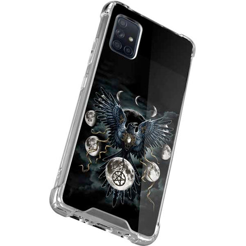 Crow and Moon Phases by Sarah Richter Galaxy A71 5G Clear Case