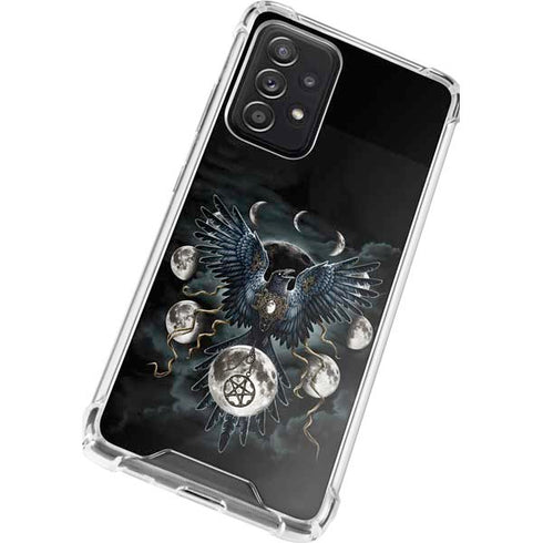 Crow and Moon Phases by Sarah Richter Galaxy A72 5G Clear Case