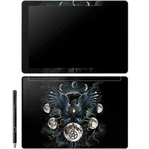 Crow and Moon Phases by Sarah Richter Galaxy Book 12in Skin