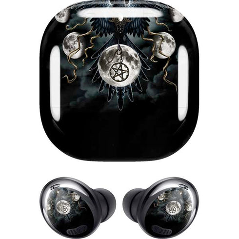 Crow and Moon Phases by Sarah Richter Galaxy Buds Pro Skin