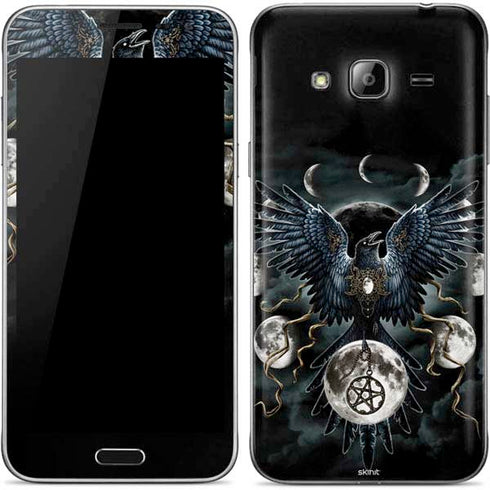 Crow and Moon Phases by Sarah Richter Galaxy J3 Skin