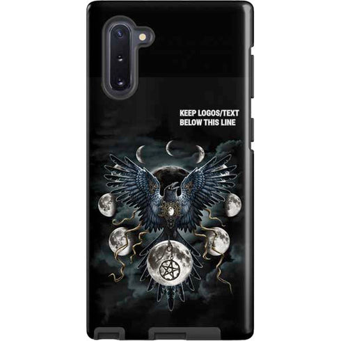 Crow and Moon Phases by Sarah Richter Galaxy Note 10 Pro Case