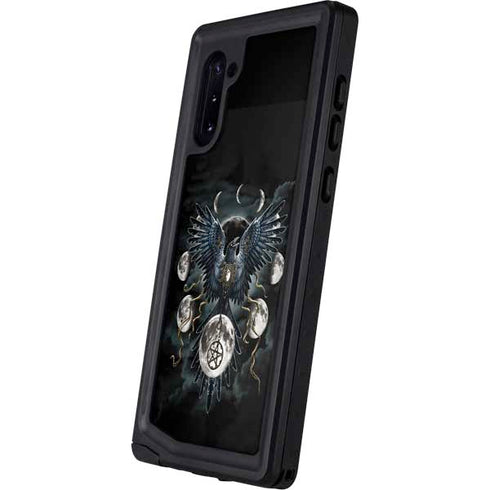 Crow and Moon Phases by Sarah Richter Galaxy Note 10 Waterproof Case