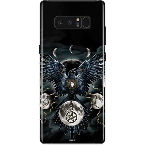 Crow and Moon Phases by Sarah Richter Galaxy Note 8 Skin