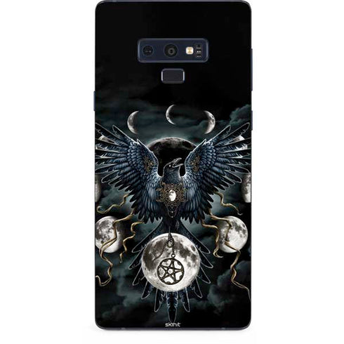 Crow and Moon Phases by Sarah Richter Galaxy Note 9 Skin