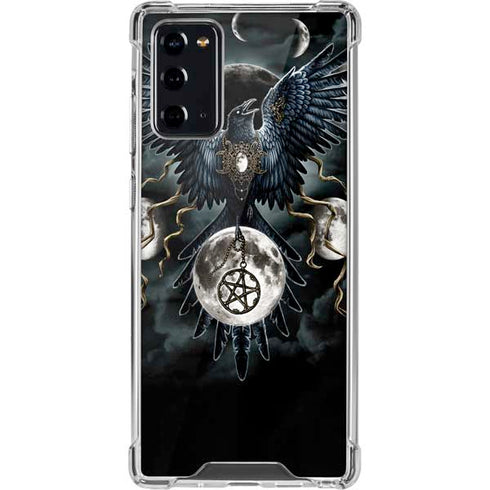 Crow and Moon Phases by Sarah Richter Galaxy Note20 5G Clear Case