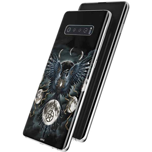 Crow and Moon Phases by Sarah Richter Galaxy S10 Plus Skin
