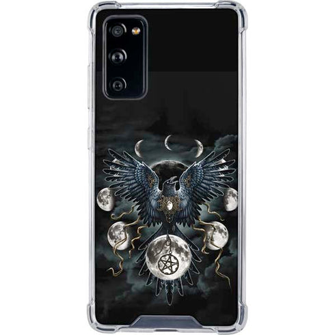 Crow and Moon Phases by Sarah Richter Galaxy S20 FE Clear Case