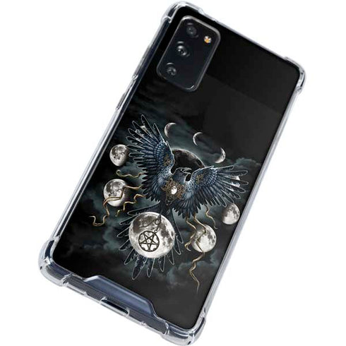 Crow and Moon Phases by Sarah Richter Galaxy S20 FE Clear Case