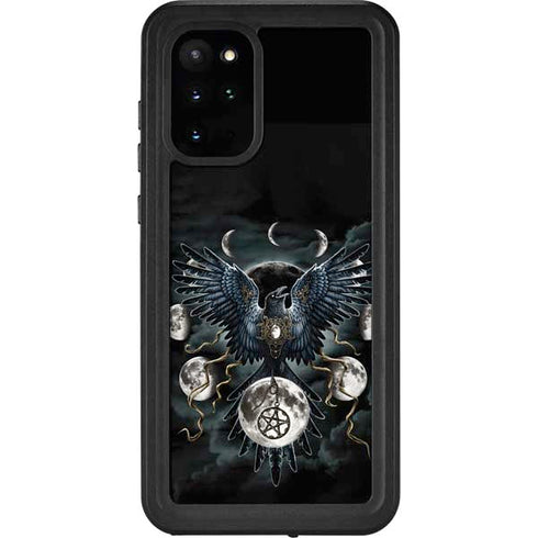 Crow and Moon Phases by Sarah Richter Galaxy S20 Plus Waterproof Case