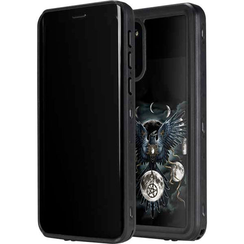 Crow and Moon Phases by Sarah Richter Galaxy S20 Plus Waterproof Case