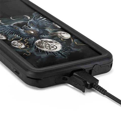 Crow and Moon Phases by Sarah Richter Galaxy S20 Plus Waterproof Case