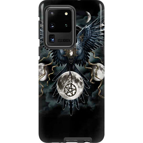 Crow and Moon Phases by Sarah Richter Galaxy S20 Ultra 5G Pro Case