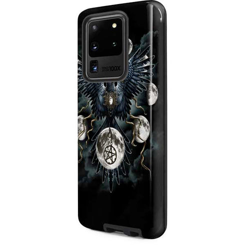 Crow and Moon Phases by Sarah Richter Galaxy S20 Ultra 5G Pro Case