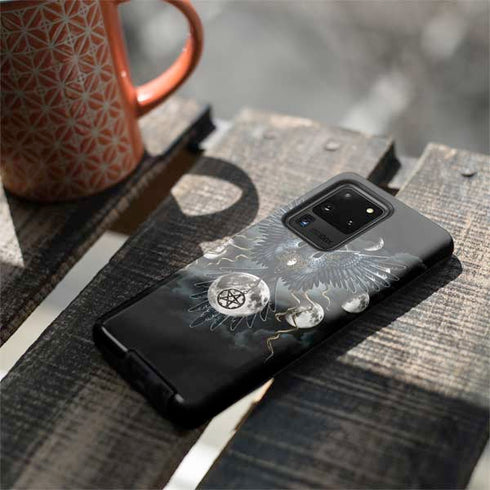 Crow and Moon Phases by Sarah Richter Galaxy S20 Ultra 5G Pro Case
