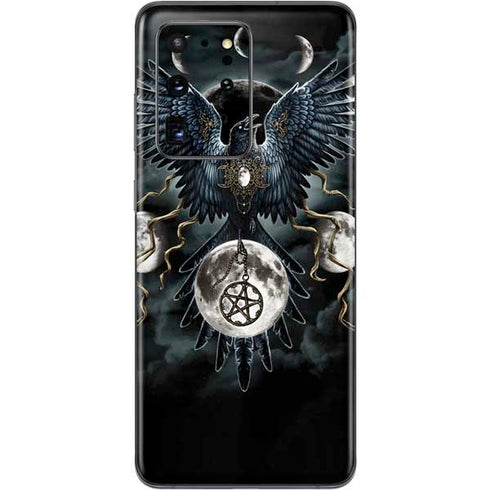 Crow and Moon Phases by Sarah Richter Galaxy S20 Ultra 5G Skin