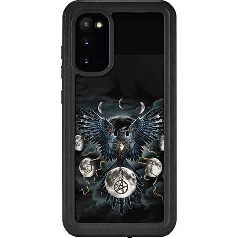 Crow and Moon Phases by Sarah Richter Galaxy S20 Waterproof Case
