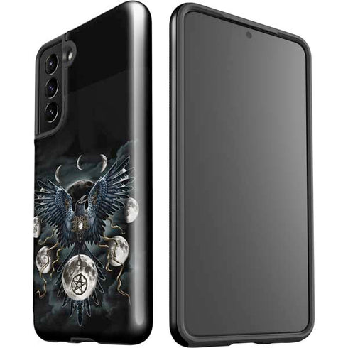 Crow and Moon Phases by Sarah Richter Galaxy S21 5G Pro Case