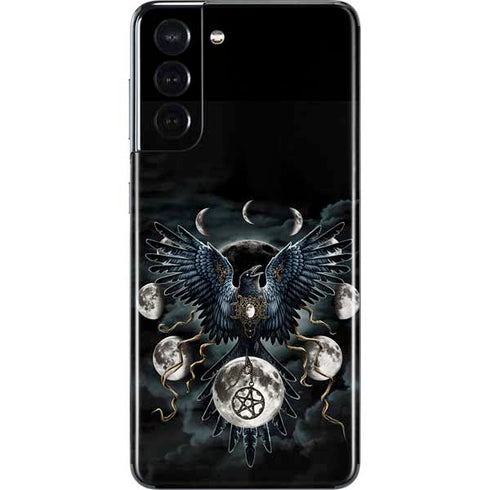 Crow and Moon Phases by Sarah Richter Galaxy S21 5G Skin