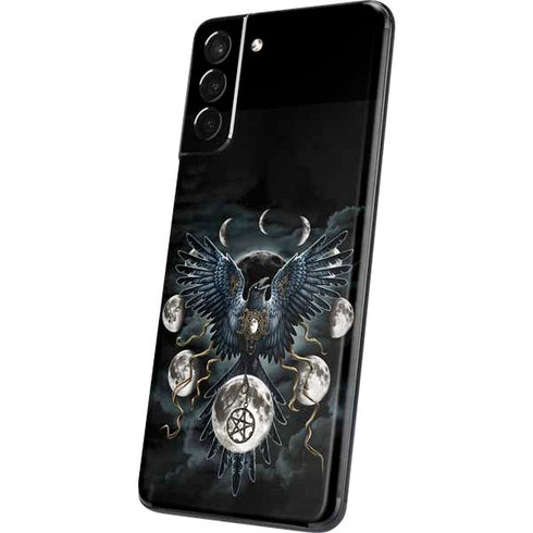 Crow and Moon Phases by Sarah Richter Galaxy S21 5G Skin