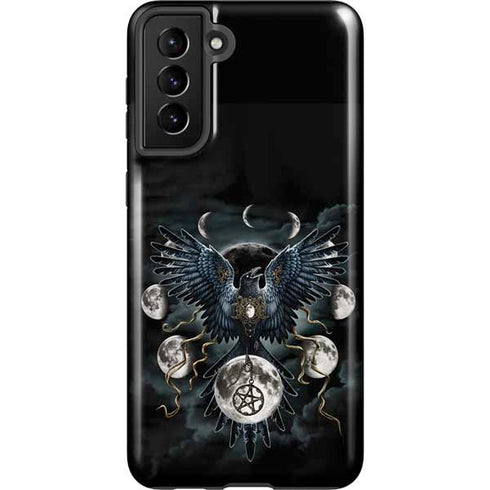 Crow and Moon Phases by Sarah Richter Galaxy S21 FE Pro Case