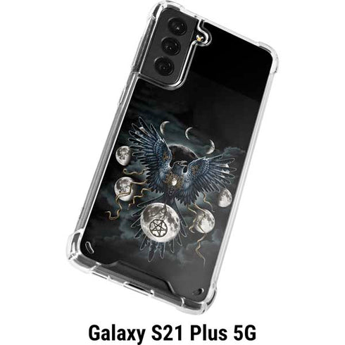 Crow and Moon Phases by Sarah Richter Galaxy S21 Plus 5G Clear Case