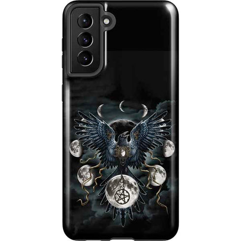 Crow and Moon Phases by Sarah Richter Galaxy S21 Plus 5G Pro Case