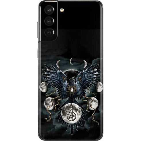 Crow and Moon Phases by Sarah Richter Galaxy S21 Plus 5G Skin