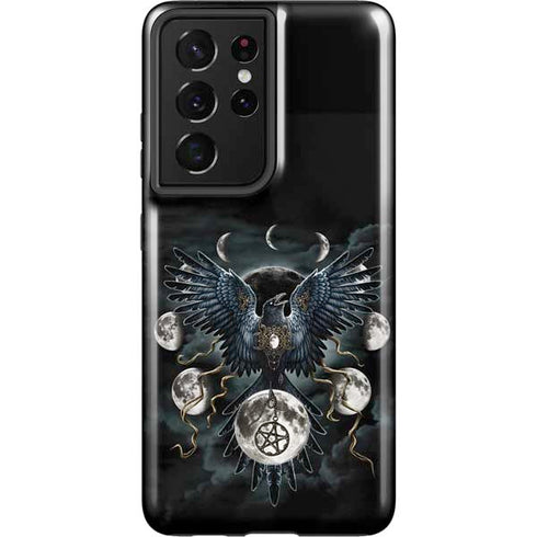 Crow and Moon Phases by Sarah Richter Galaxy S21 Ultra 5G Pro Case