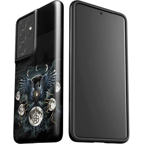 Crow and Moon Phases by Sarah Richter Galaxy S21 Ultra 5G Pro Case