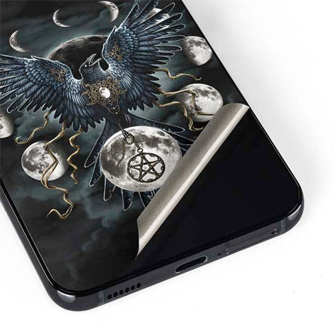 Crow and Moon Phases by Sarah Richter Galaxy S22 Skin