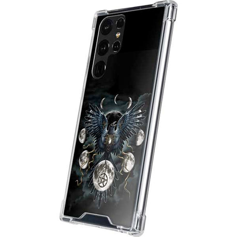 Crow and Moon Phases by Sarah Richter Galaxy S22 Ultra Clear Case