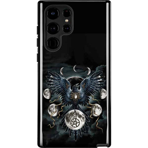 Crow and Moon Phases by Sarah Richter Galaxy S22 Ultra Pro Case