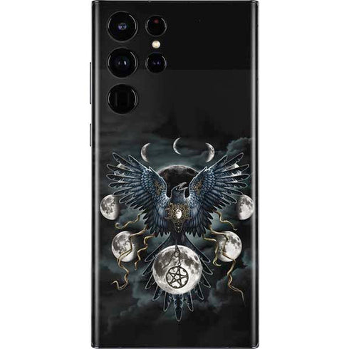 Crow and Moon Phases by Sarah Richter Galaxy S22 Ultra Skin