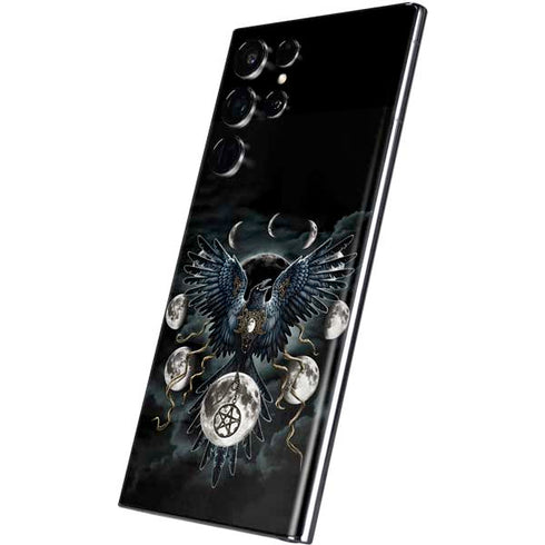 Crow and Moon Phases by Sarah Richter Galaxy S22 Ultra Skin