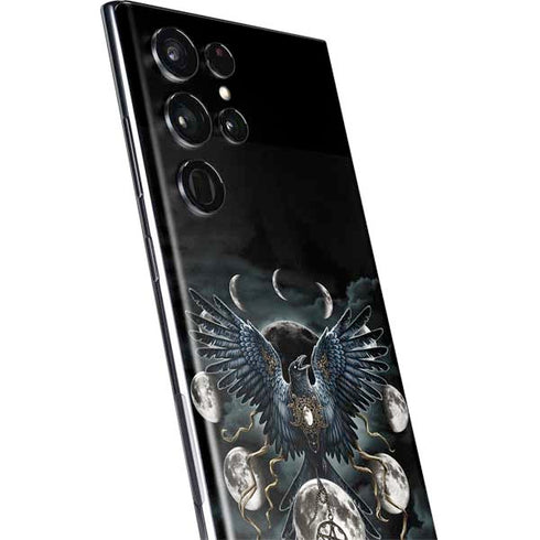 Crow and Moon Phases by Sarah Richter Galaxy S22 Ultra Skin