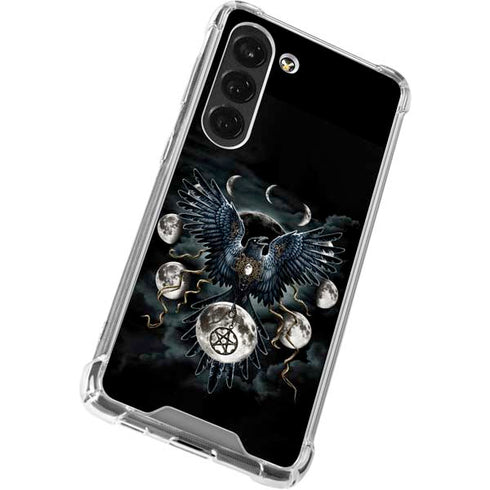Crow and Moon Phases by Sarah Richter Galaxy S23 Clear Case