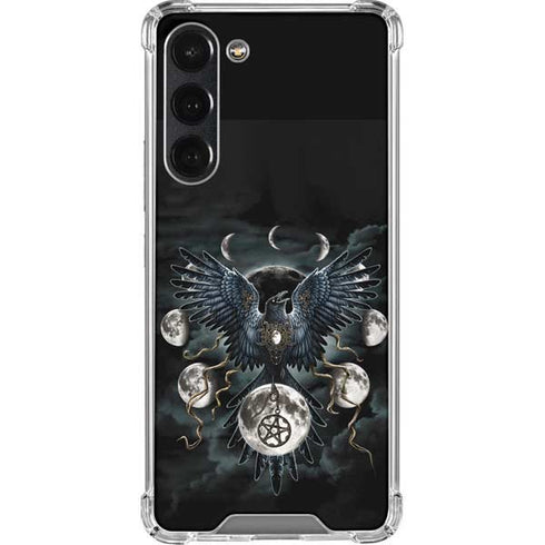 Crow and Moon Phases by Sarah Richter Galaxy S23 Plus Clear Case