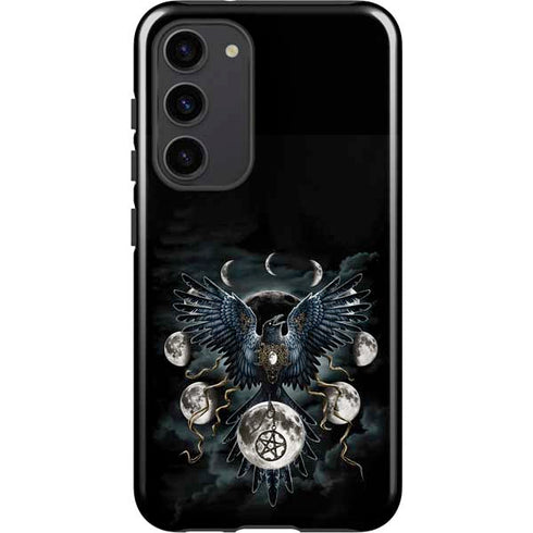 Crow and Moon Phases by Sarah Richter Galaxy S23 Plus Pro Case