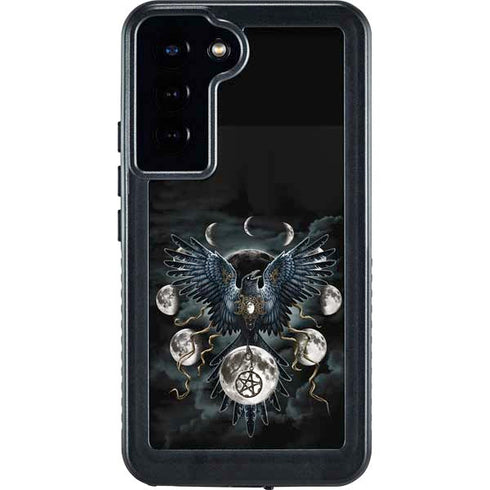 Crow and Moon Phases by Sarah Richter Galaxy S23 Plus Waterproof Case