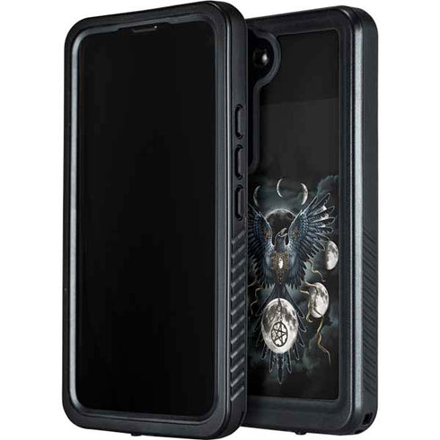 Crow and Moon Phases by Sarah Richter Galaxy S23 Plus Waterproof Case