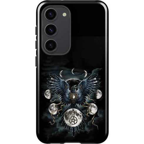 Crow and Moon Phases by Sarah Richter Galaxy S23 Pro Case