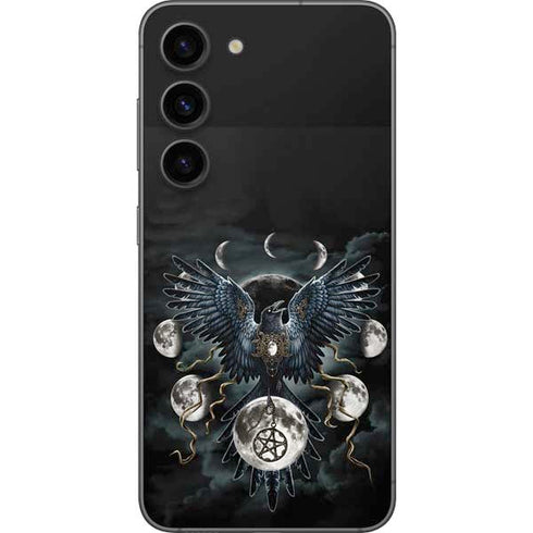 Crow and Moon Phases by Sarah Richter Galaxy S23 Skin