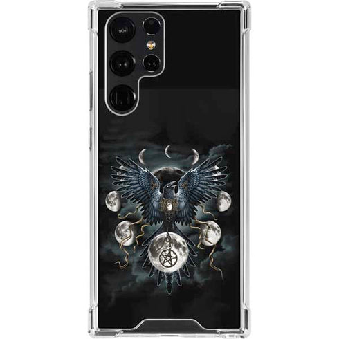 Crow and Moon Phases by Sarah Richter Galaxy S23 Ultra Clear Case
