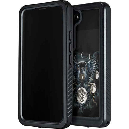 Crow and Moon Phases by Sarah Richter Galaxy S23 Waterproof Case