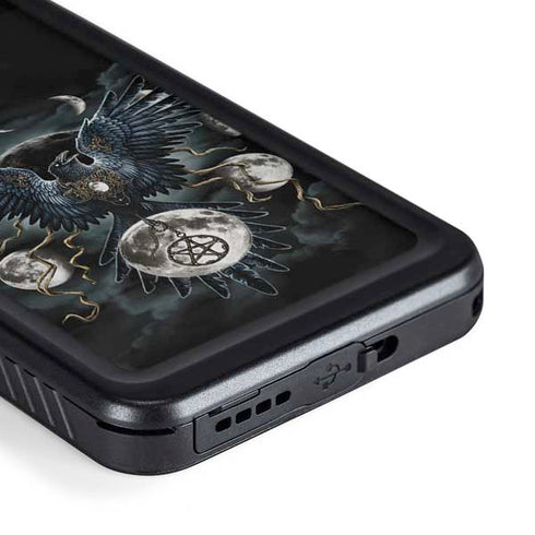 Crow and Moon Phases by Sarah Richter Galaxy S23 Waterproof Case